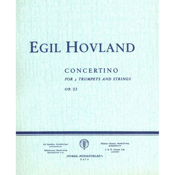 Concertino Op. 23, Egil Hovland, for 3 Trumpets and Strings. Score 