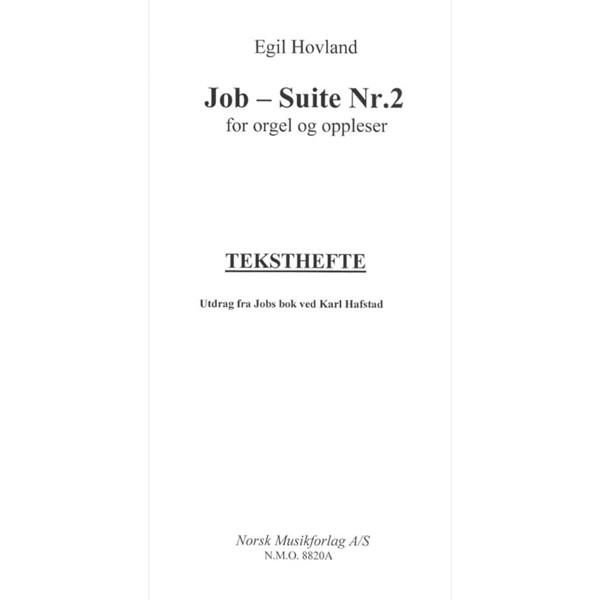 Utdrag Av Jobs Bok, Nr 2 Opus 79. Egil Hovland - Teksthefte