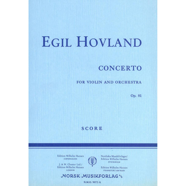 Concerto Op. 81, Egil Hovland. Fiolin, Orkester. Partitur