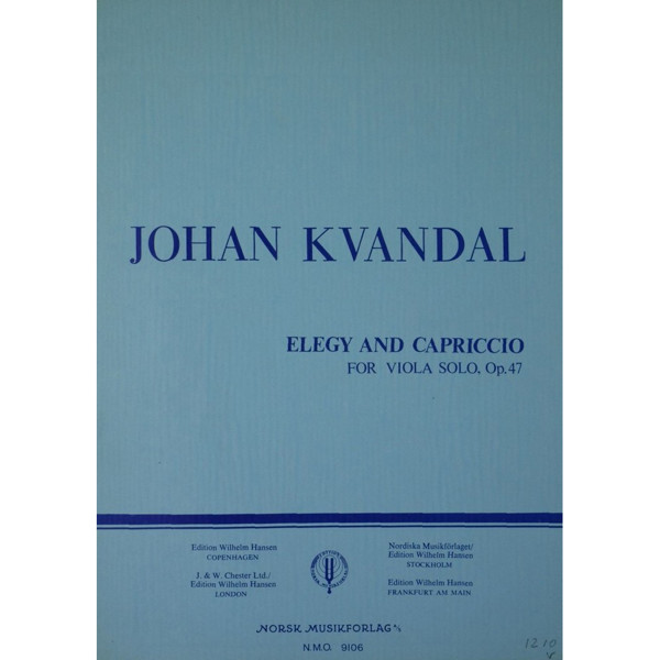 Elegy And Capriccio, Op. 47, Johan Kvandal. Solo Bratsj