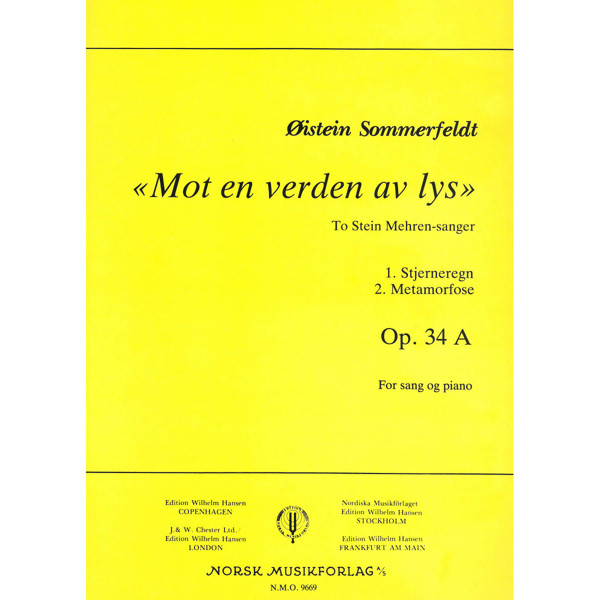 Mot En Verden Av Lys Op. 34A, Øistein Sommerfeldt - Vokal, Piano