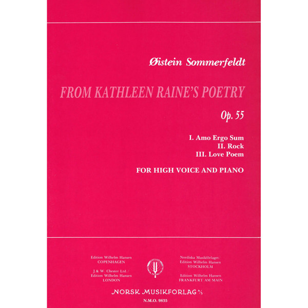 From Kathleen Raine`S Poetry, Øistein Sommerfeldt - Sang (Høy), Piano