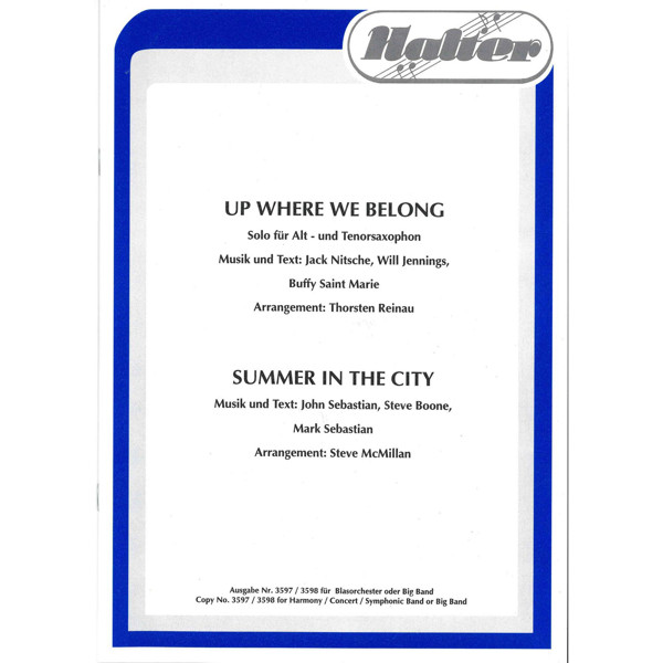 Up Where We Belong, Jack Nitsche/Will Jennings arr Thorsten.Reinau. Concert Band