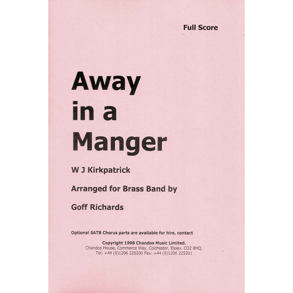 Away in a Manger. Brass Band/Bb Cornet solo/Opt. SATB Chorus. Kirkpatrick/Arr. Goff Richards