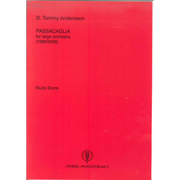 Passacaglia, Tommy B. Andersson - For Large Orchest. Lommepartitur