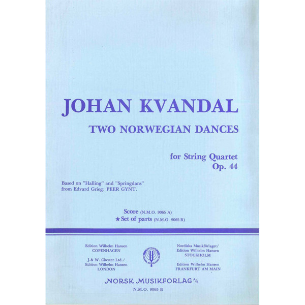 Two Norwegian Dances Op. 44, Johan Kvandal - Strykekvartett Partitur