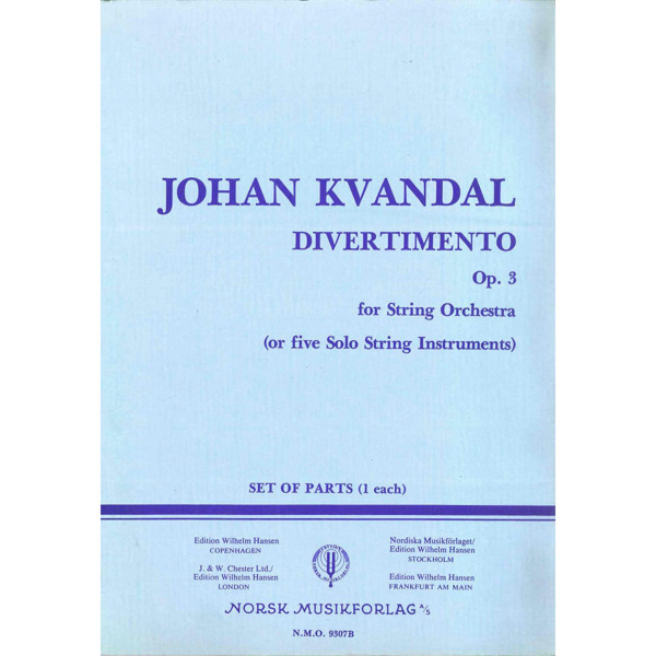 Divertimento Op. 3, Johan Kvandal - Strykeorkester. Partitur