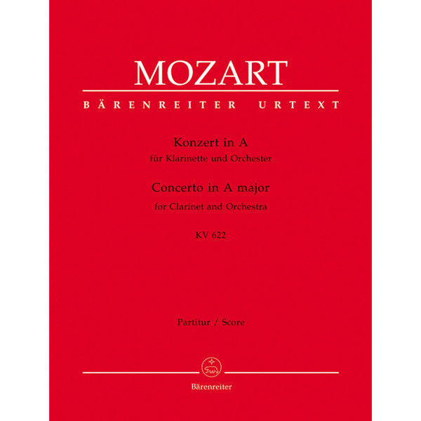 Concerto for Clarinet A and Piano, KV622, Wolfgang Amadeus Mozart. Score