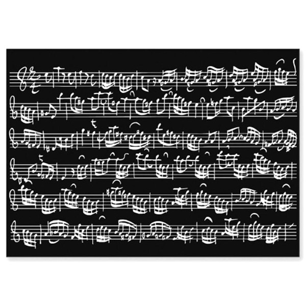 Kort Notemotiv inkl. Konvolutt / Greeting Card Manuscript Sheet Music, Black