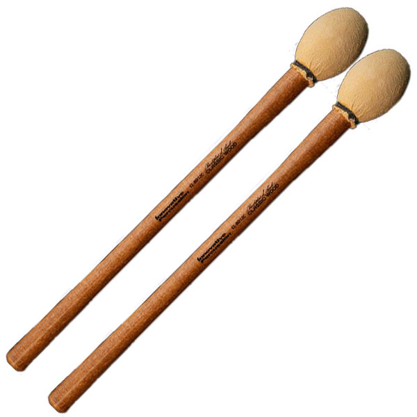 Stortrommeklubber Innovative Percussion CL-BD12C, Chris Lamb Orchestral Bass Drum Beaters - Classic Wood/Chamois